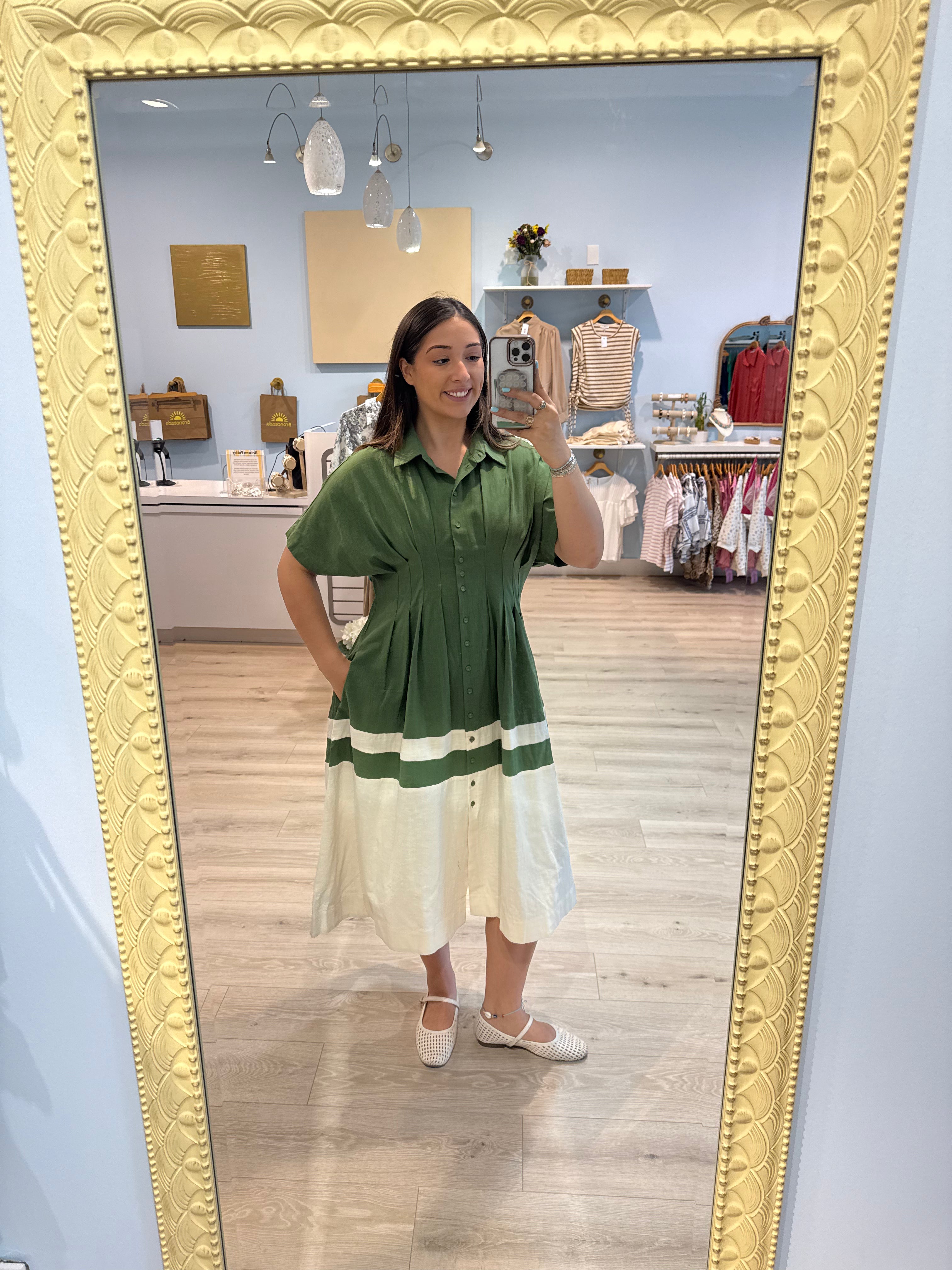 green maxi dress