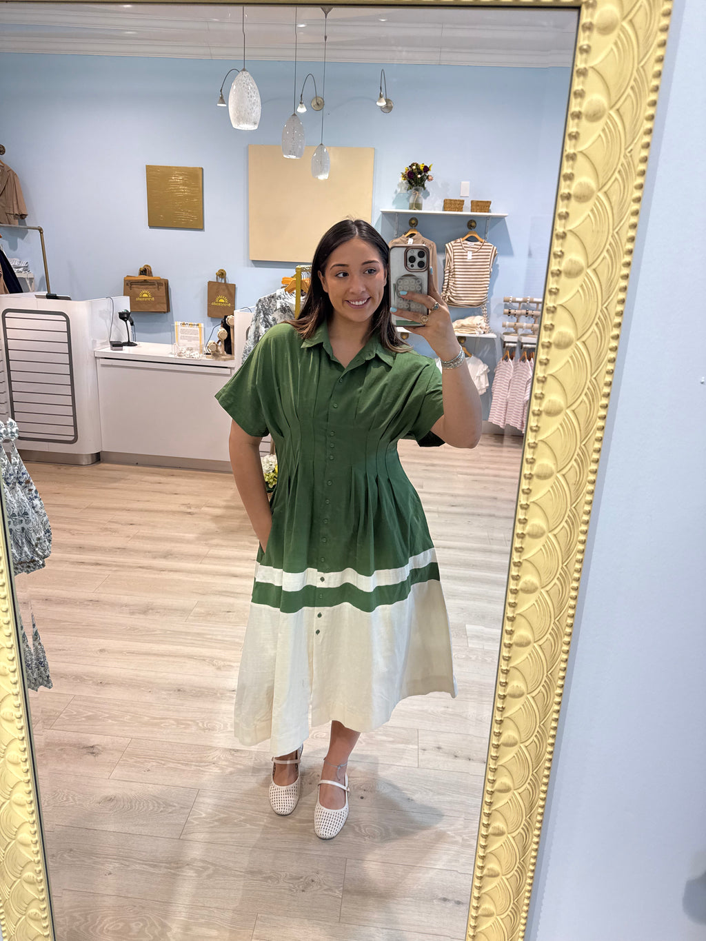 green maxi dress