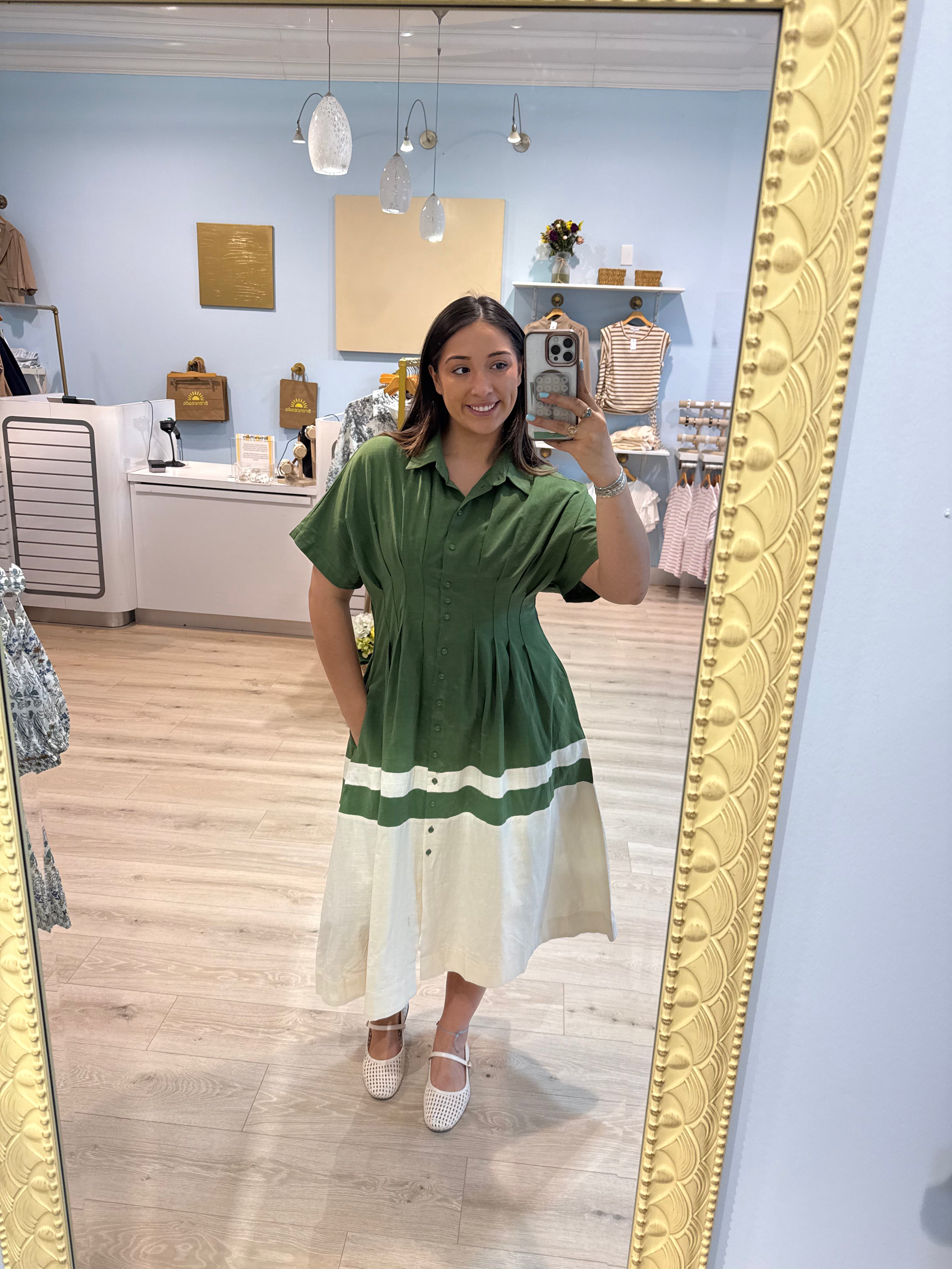 green maxi dress