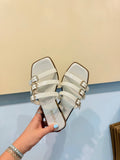 three buckle sandals