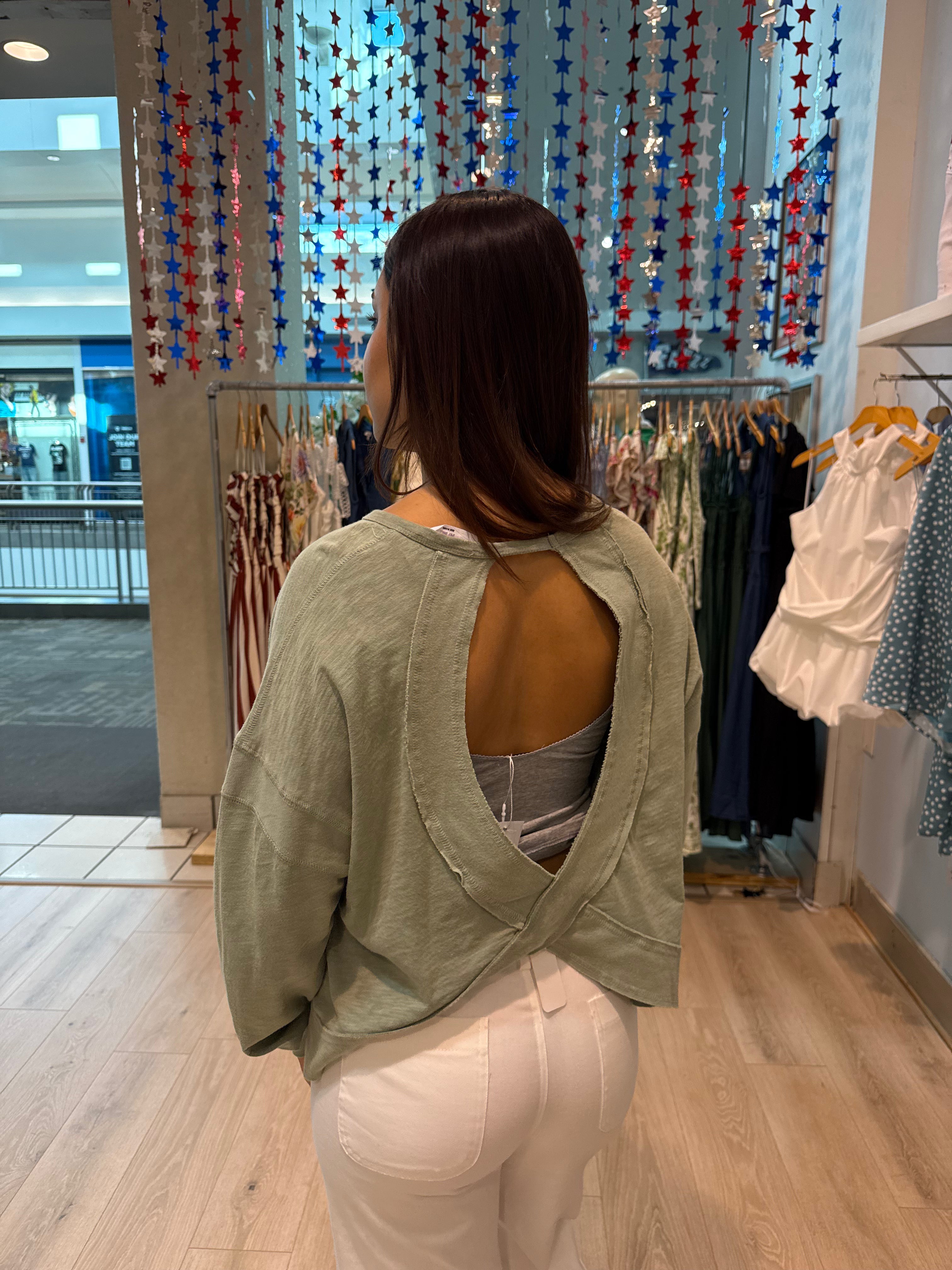 cross back long sleeve