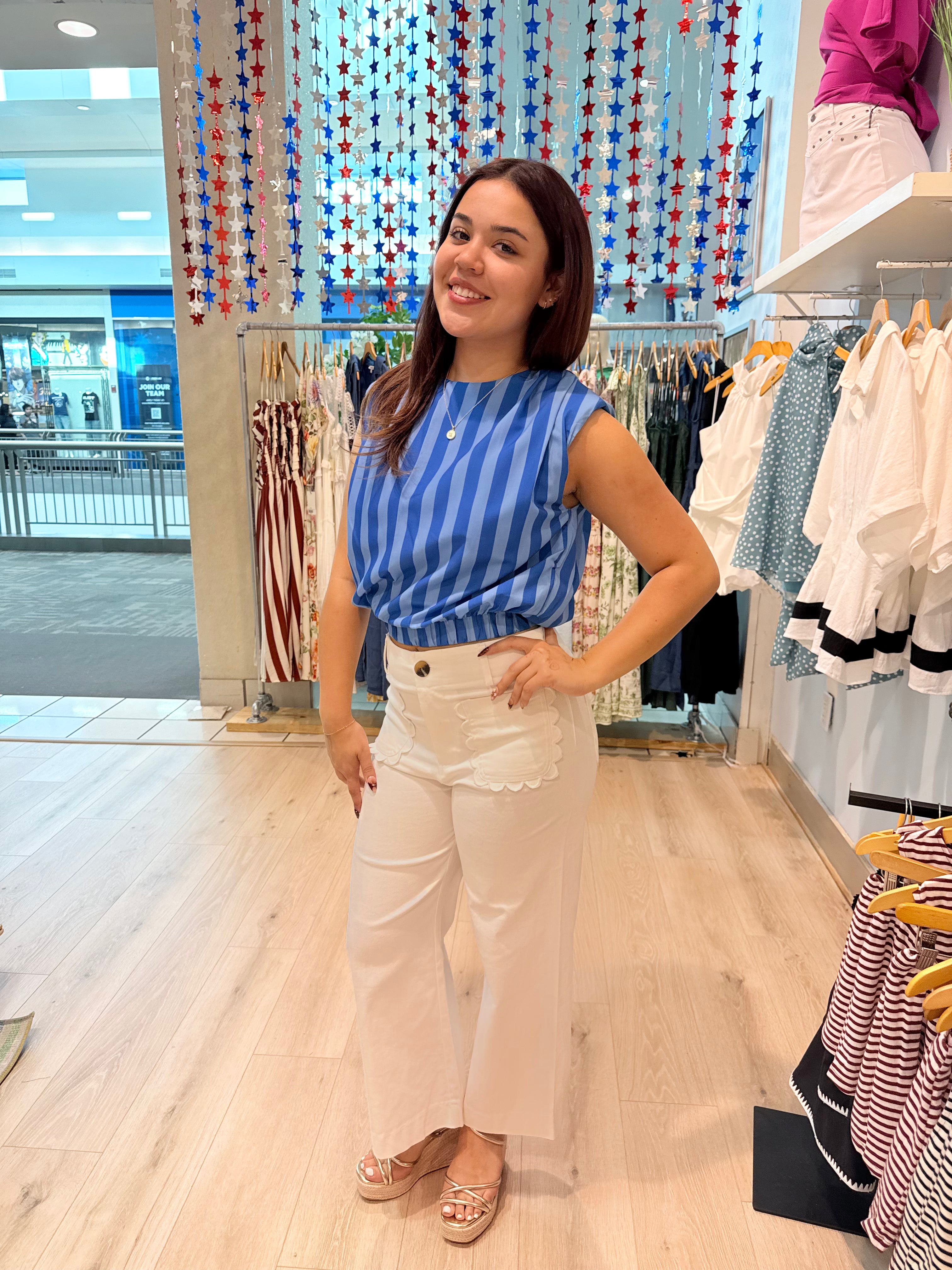ocean blue top