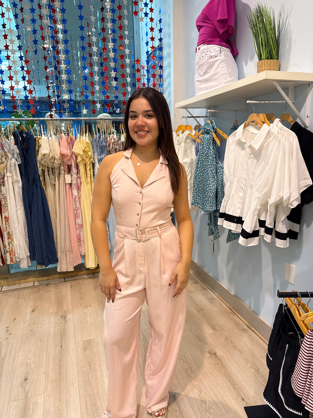 pink jumpsuit