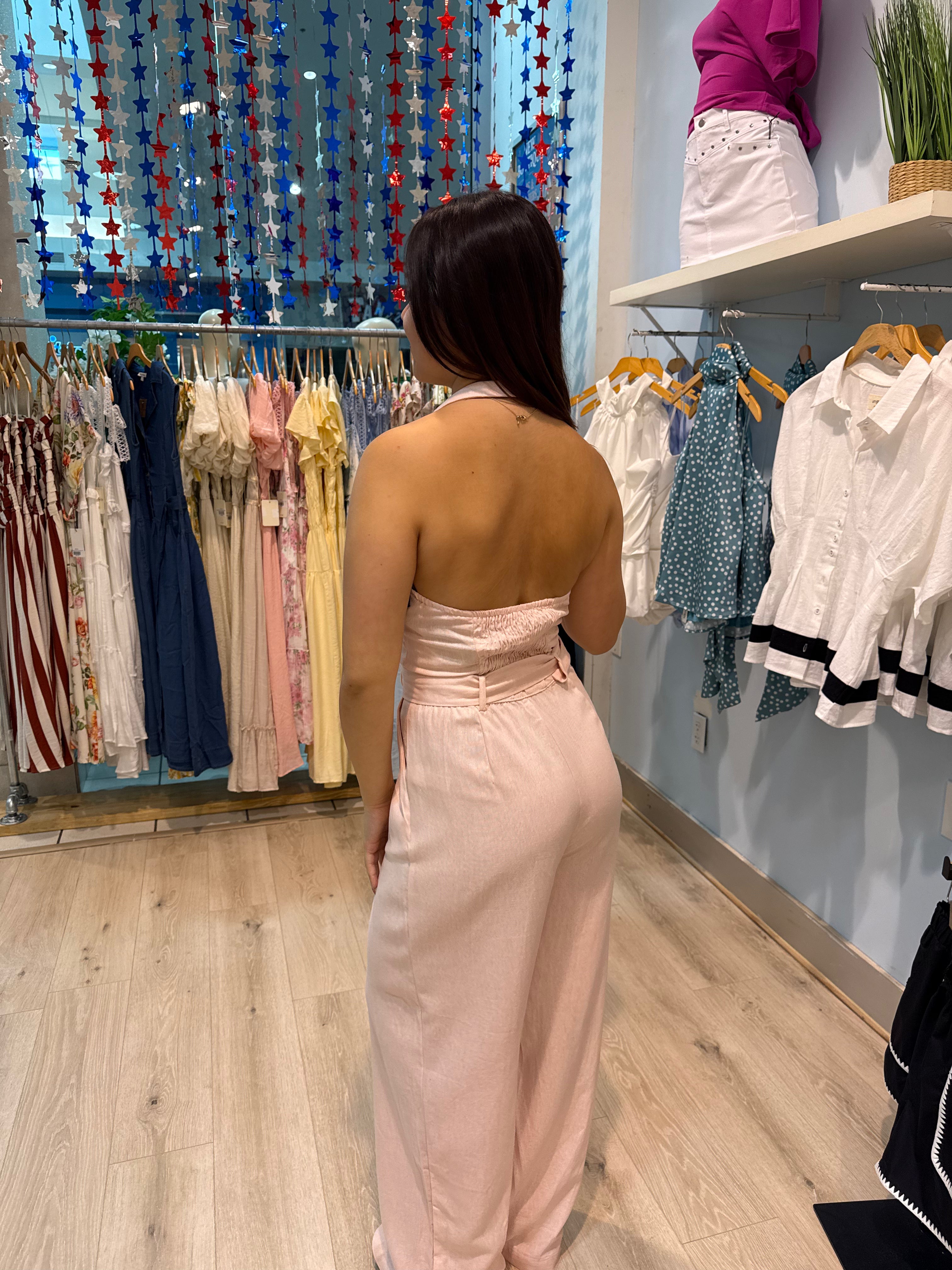 pink jumpsuit
