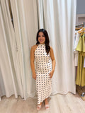 polka dot open back dress