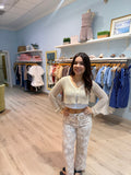 beach knit button up long sleeve