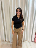 brown slacks w/ black belt
