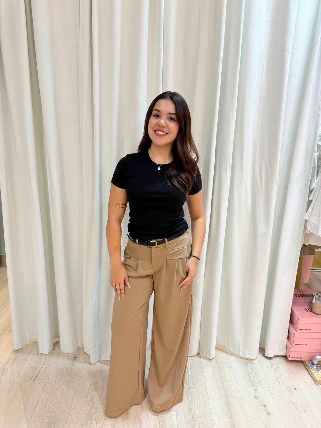 brown slacks w/ black belt