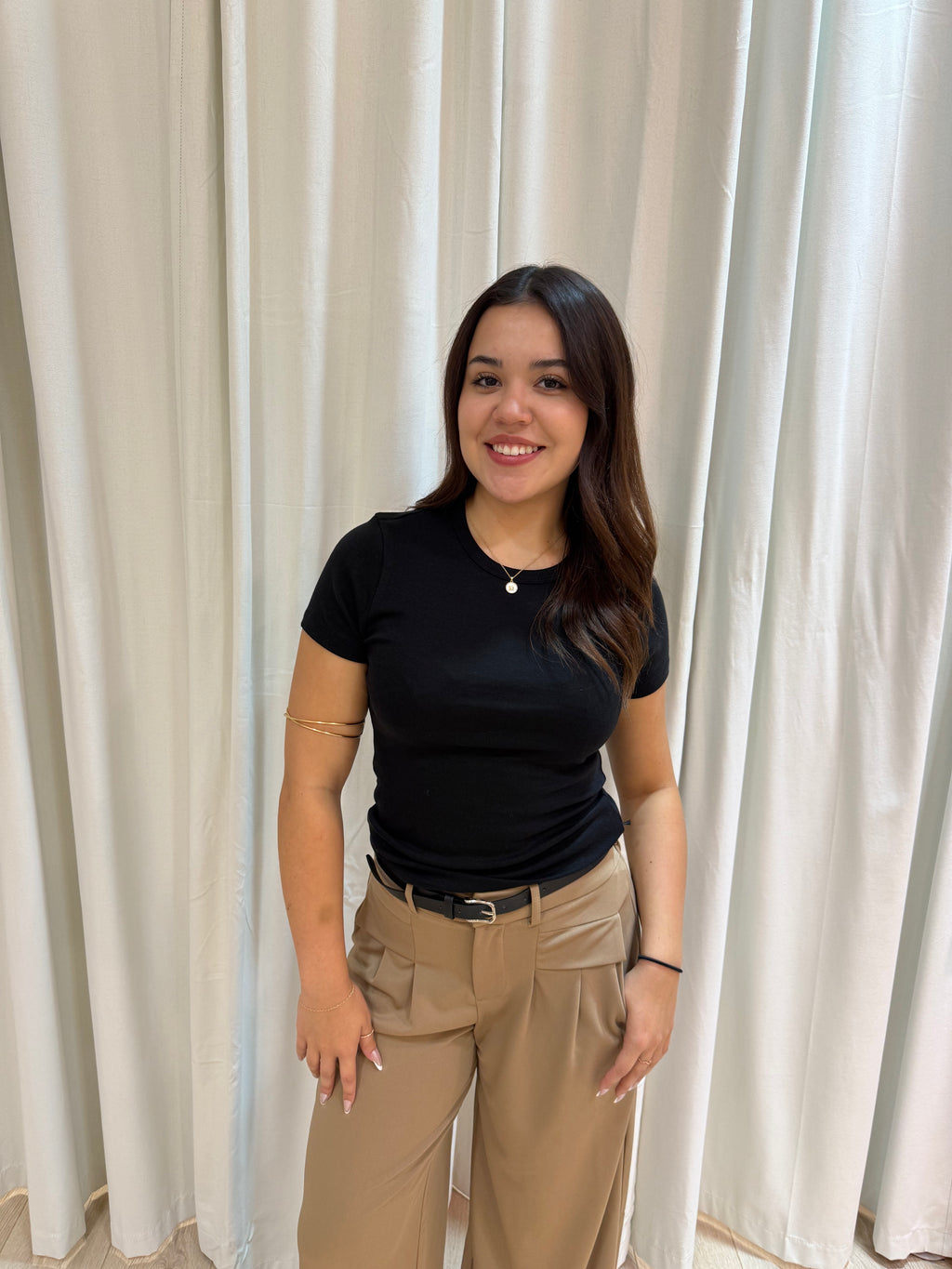 brown slacks w/ black belt