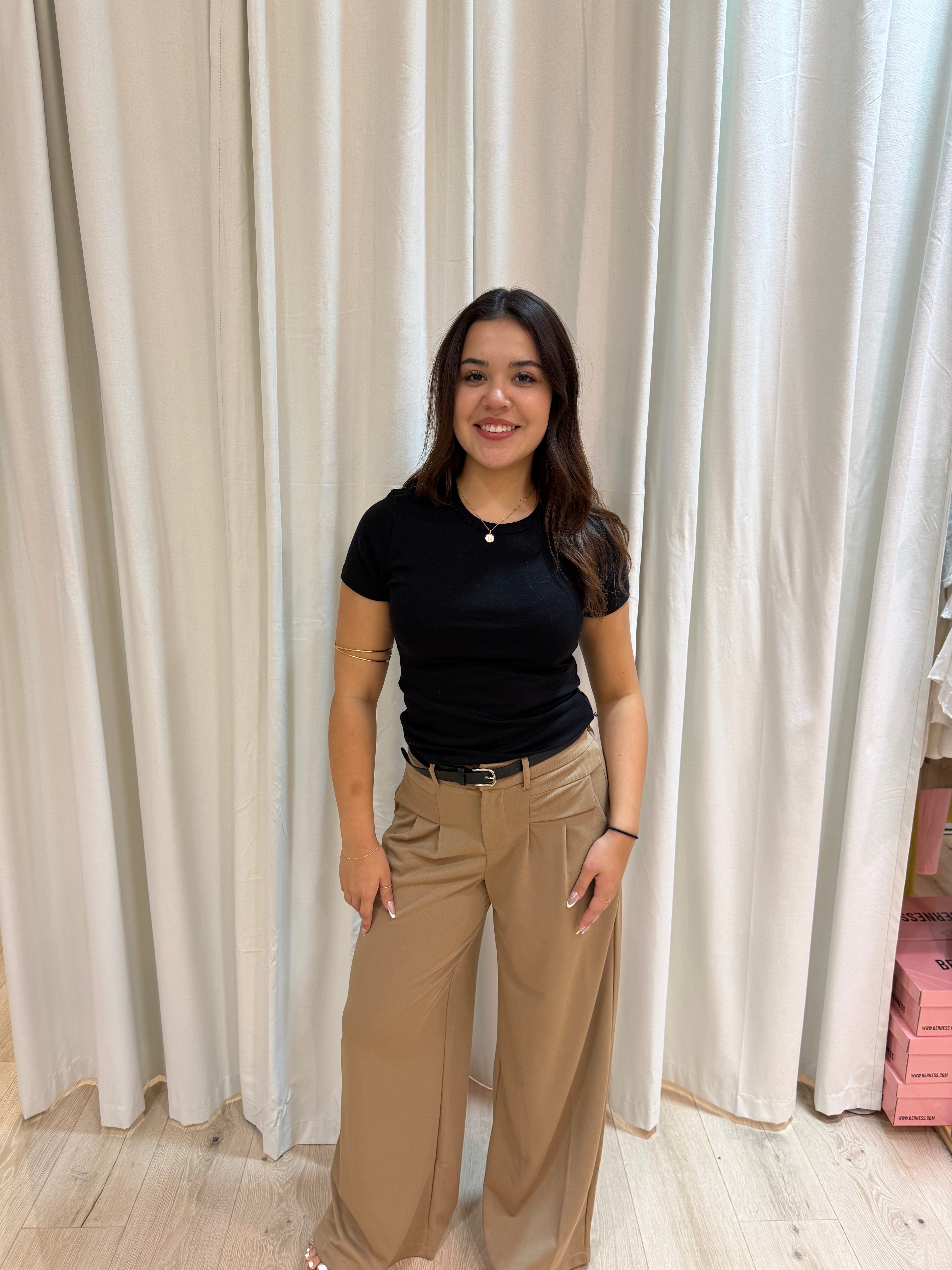 brown slacks w/ black belt