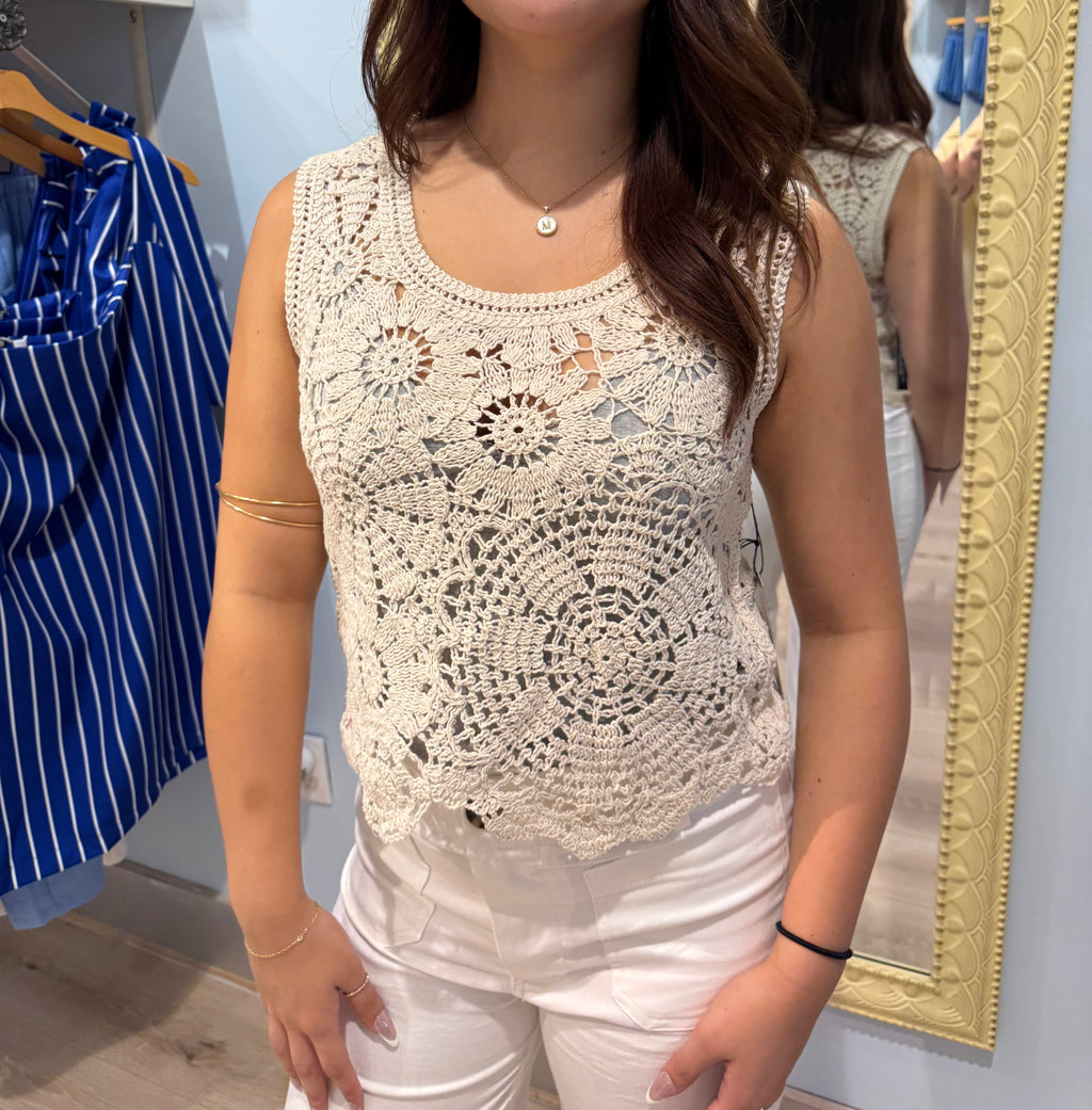 Crocheted floral shirt