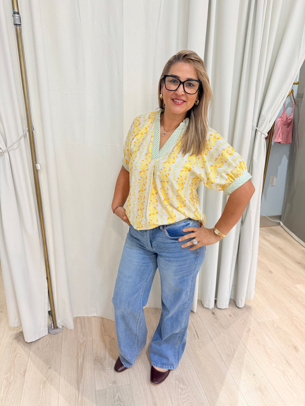 yellow bloom blouse