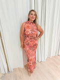 peach kiss maxi dress