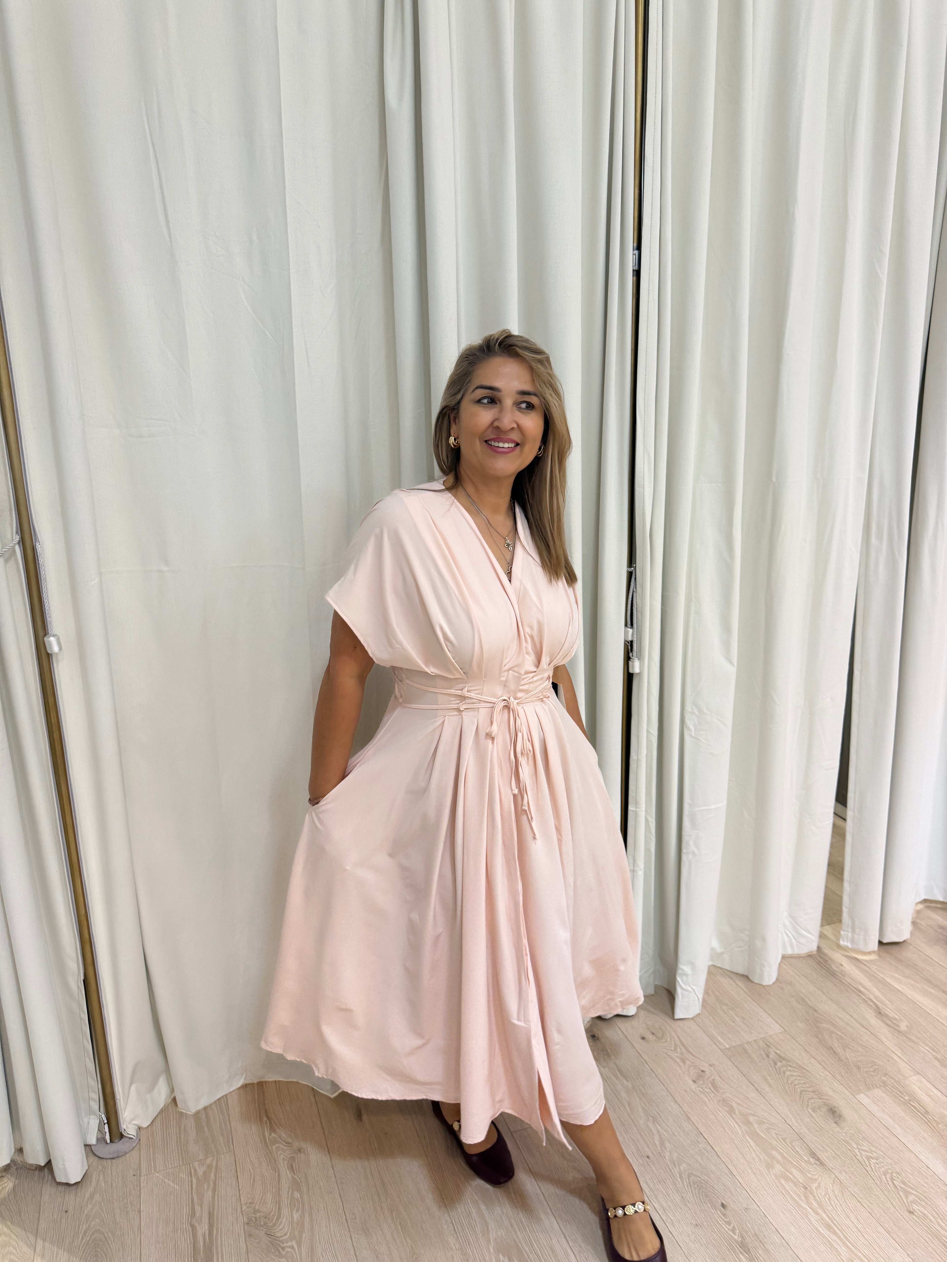 pale pink maxi dress