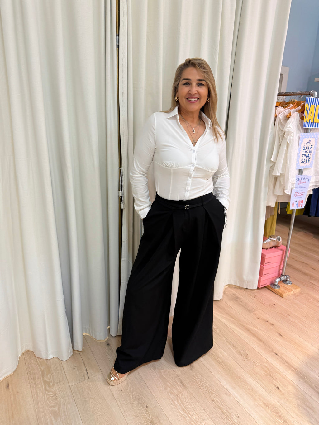 wide leg slacks