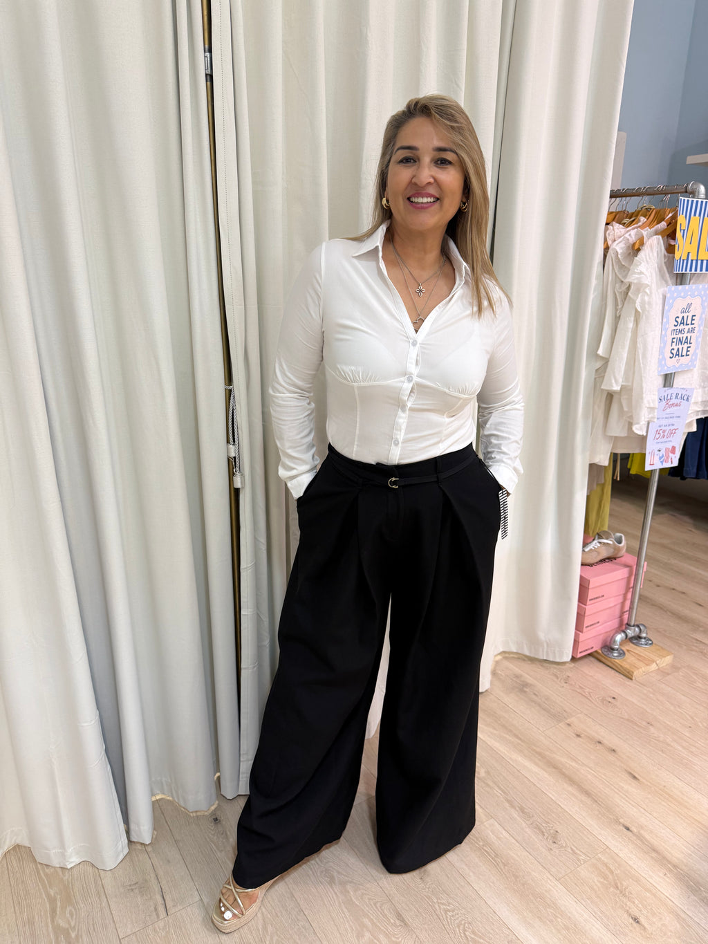 wide leg slacks