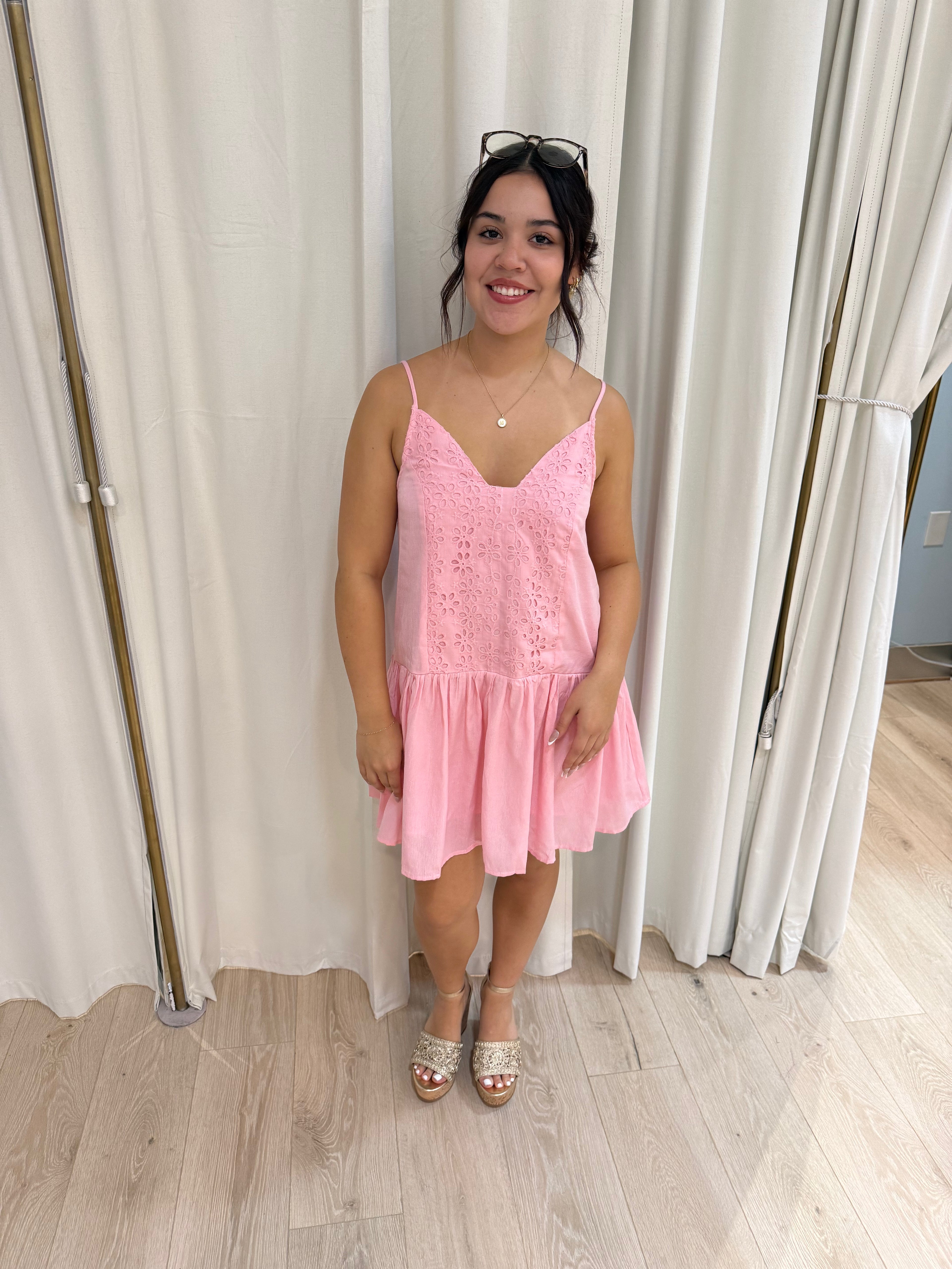 Pink flow dress