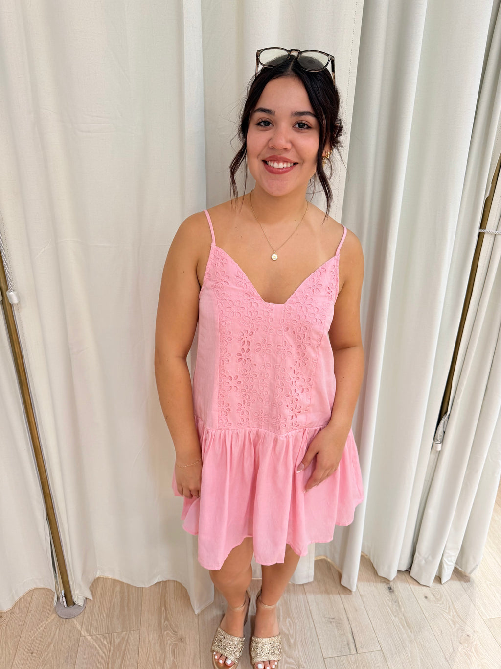 Pink flow dress