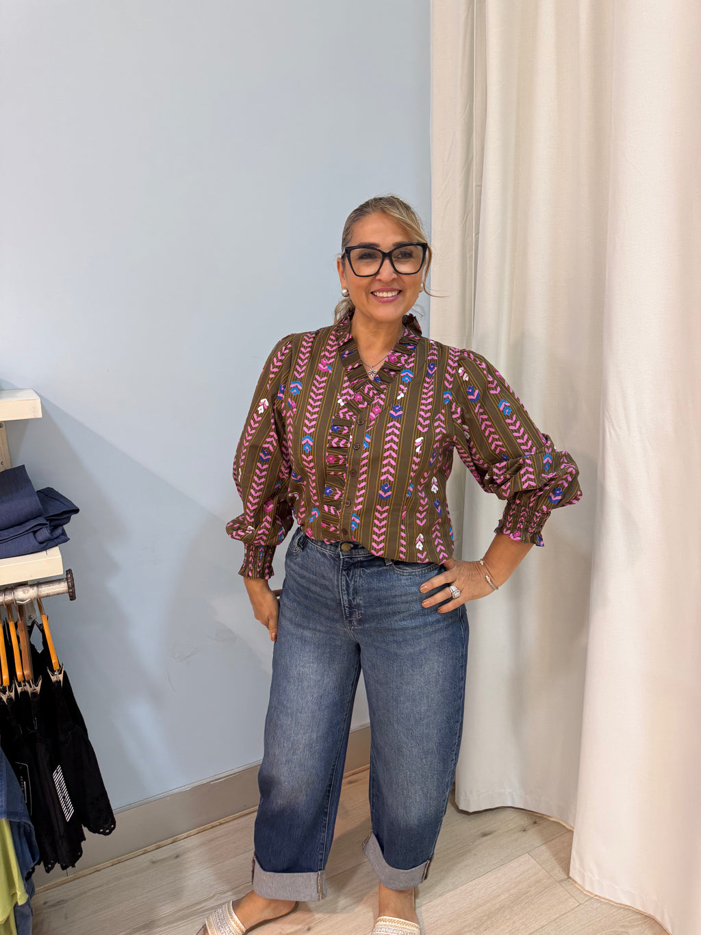 100% cotton fall blouse
