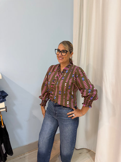 100% cotton fall blouse