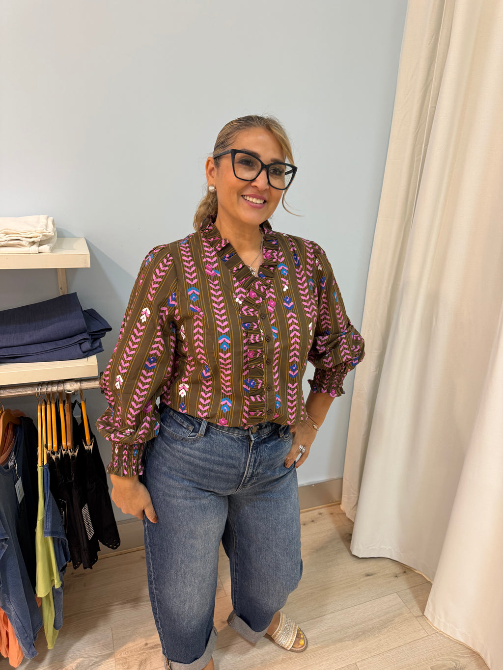 100% cotton fall blouse