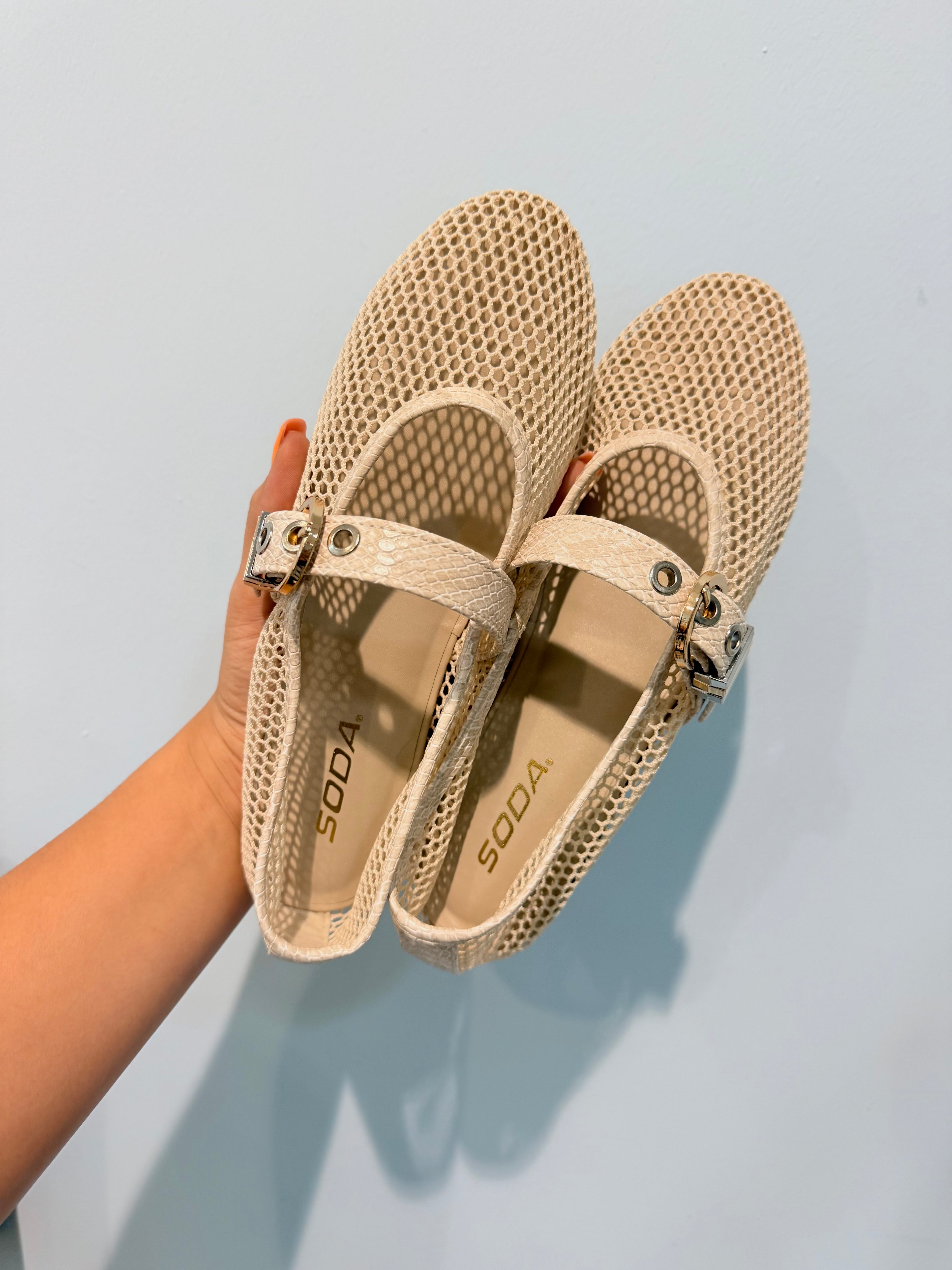 mesh ballet flats