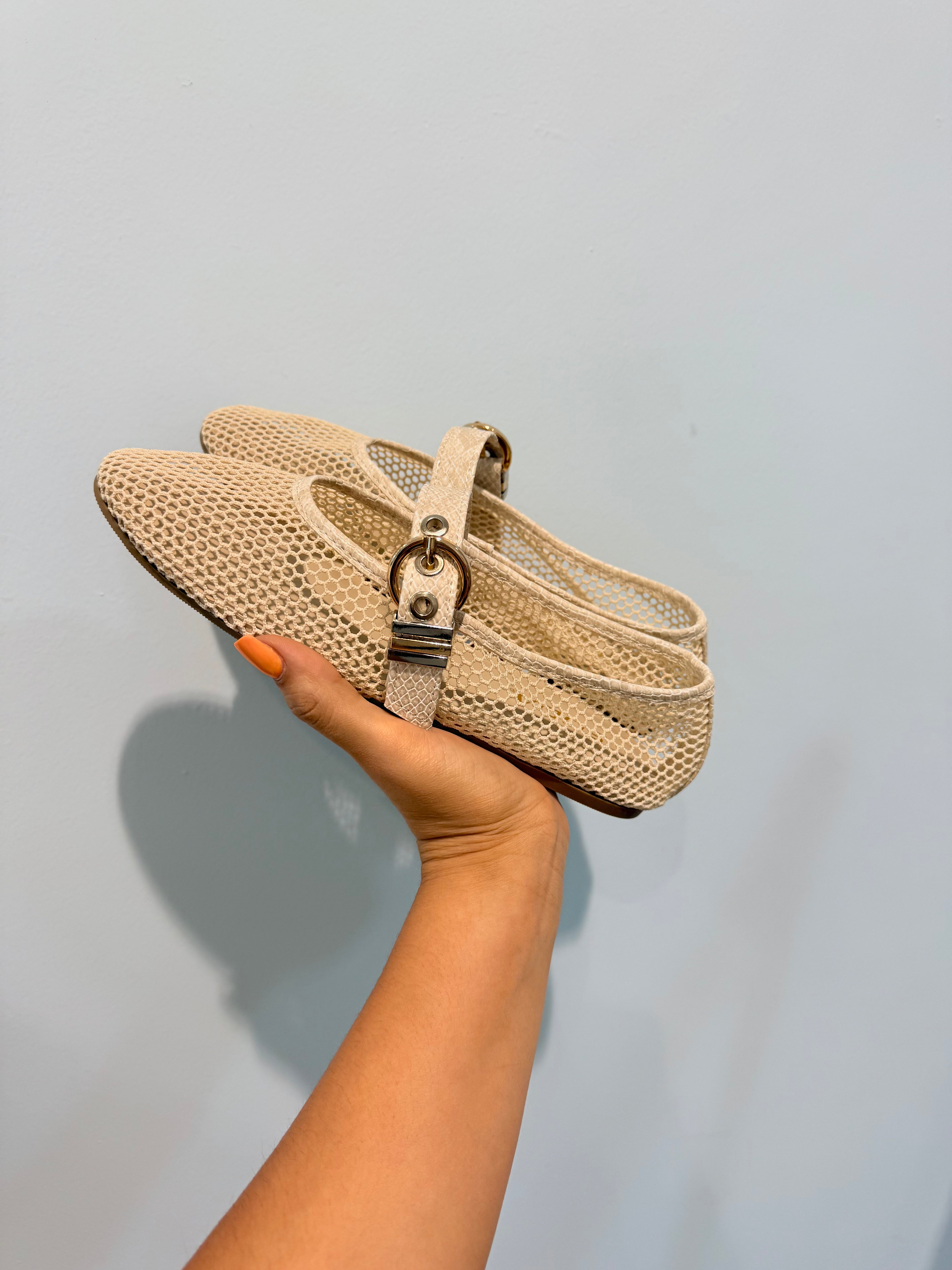 mesh ballet flats