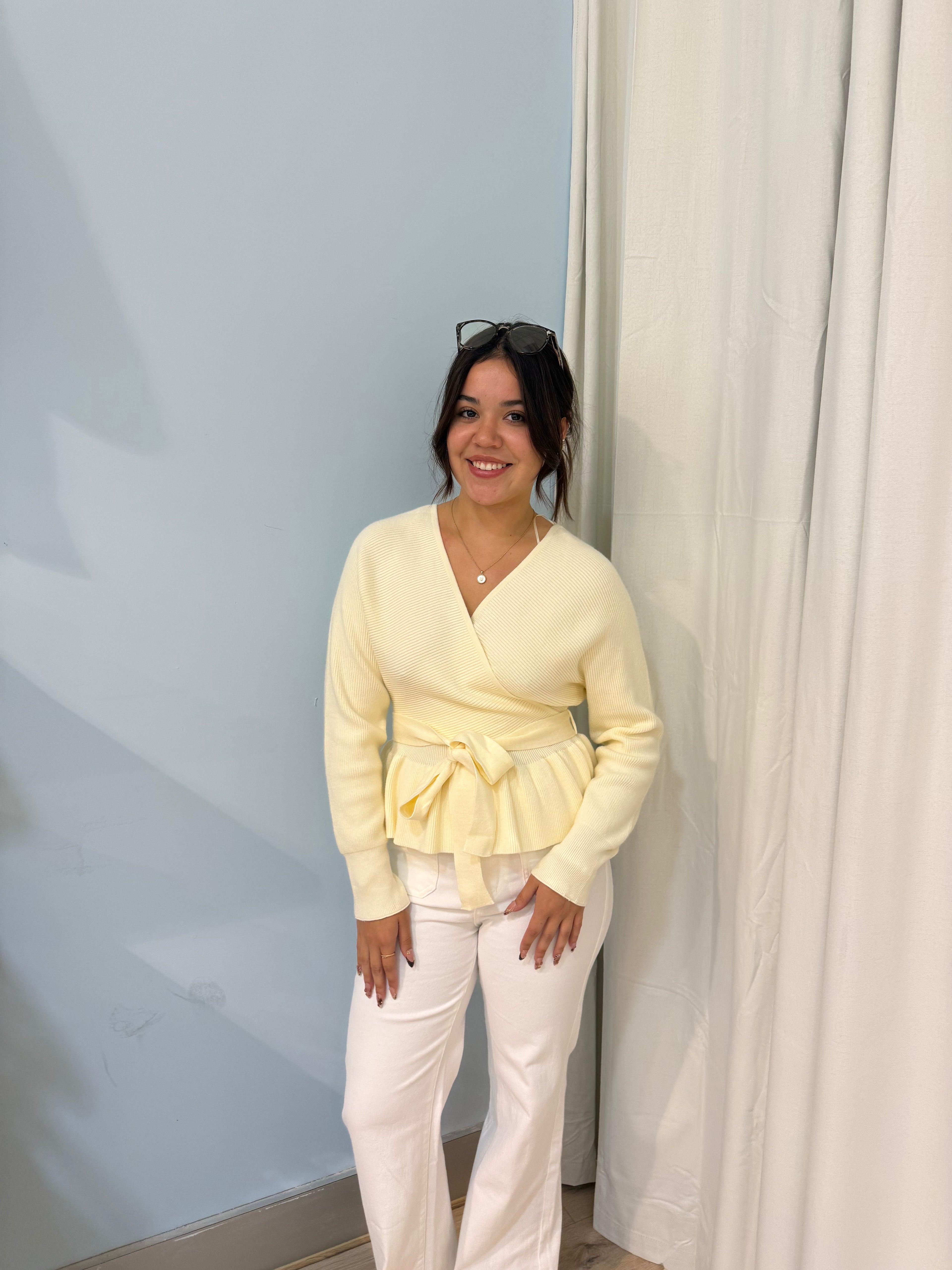 cream knit long sleeve