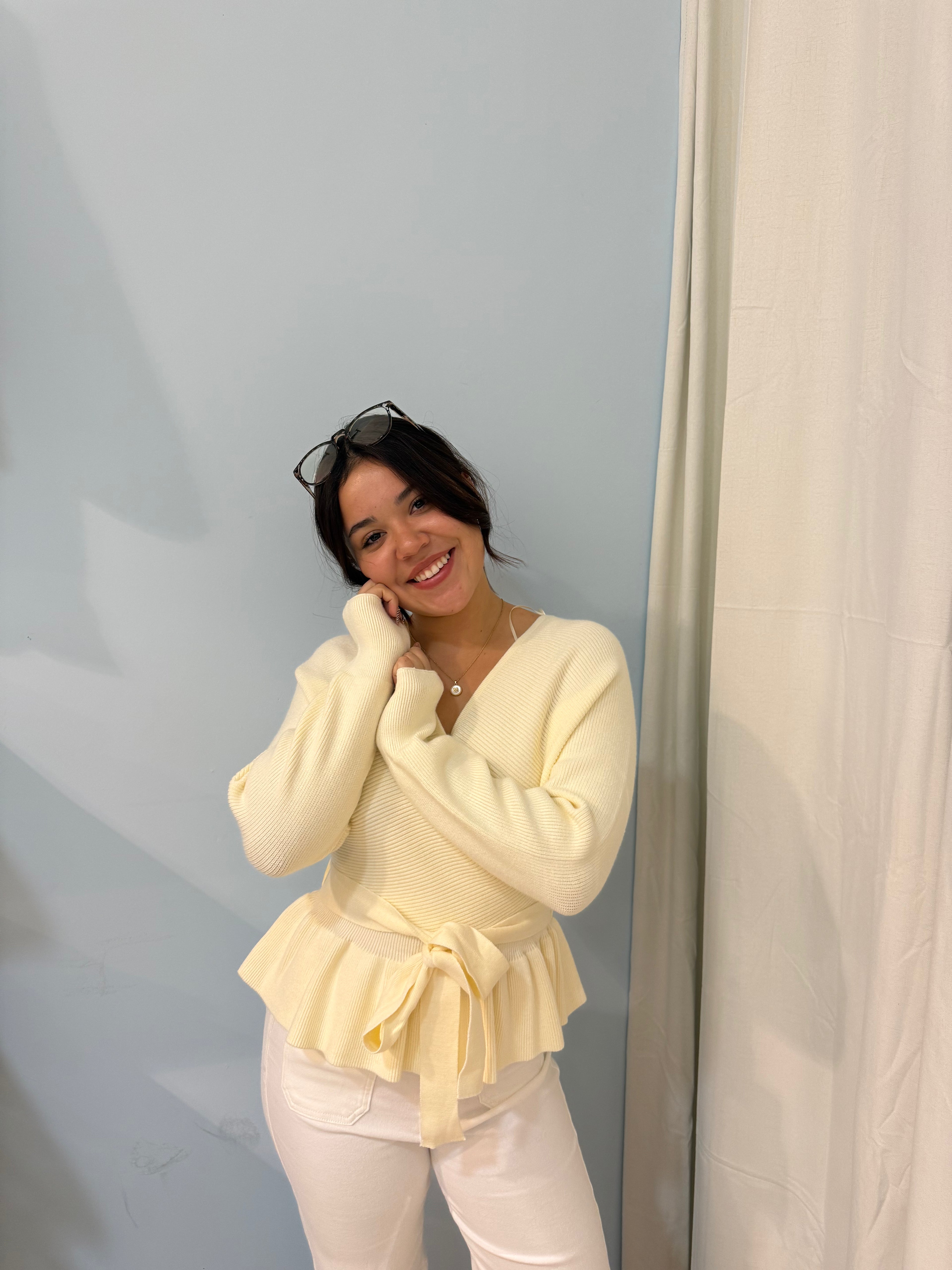 cream knit long sleeve