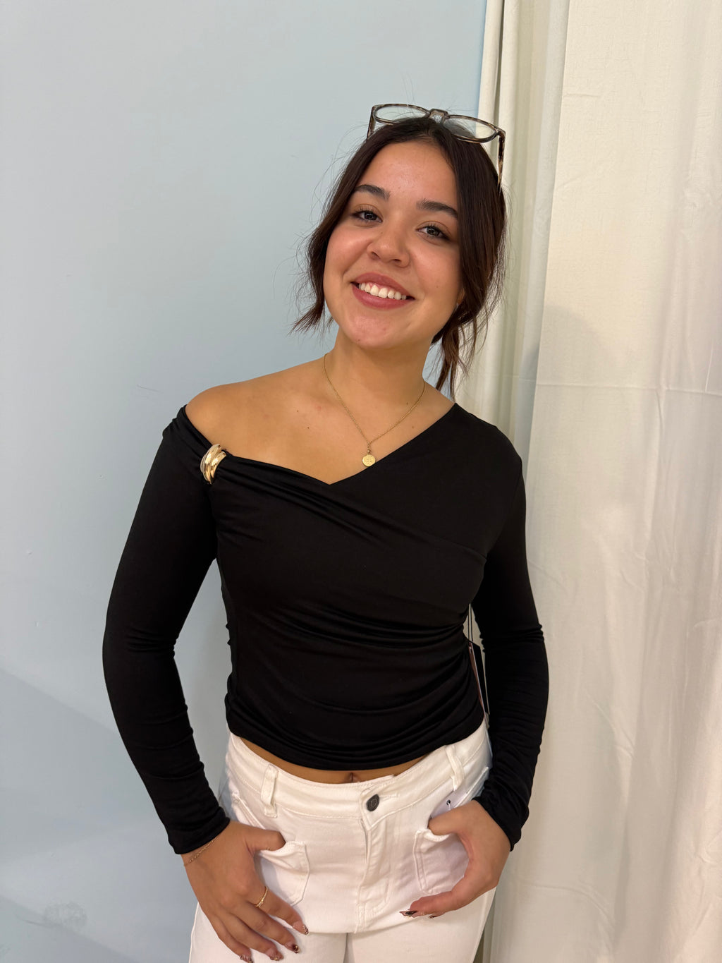 long sleeve with gold detail