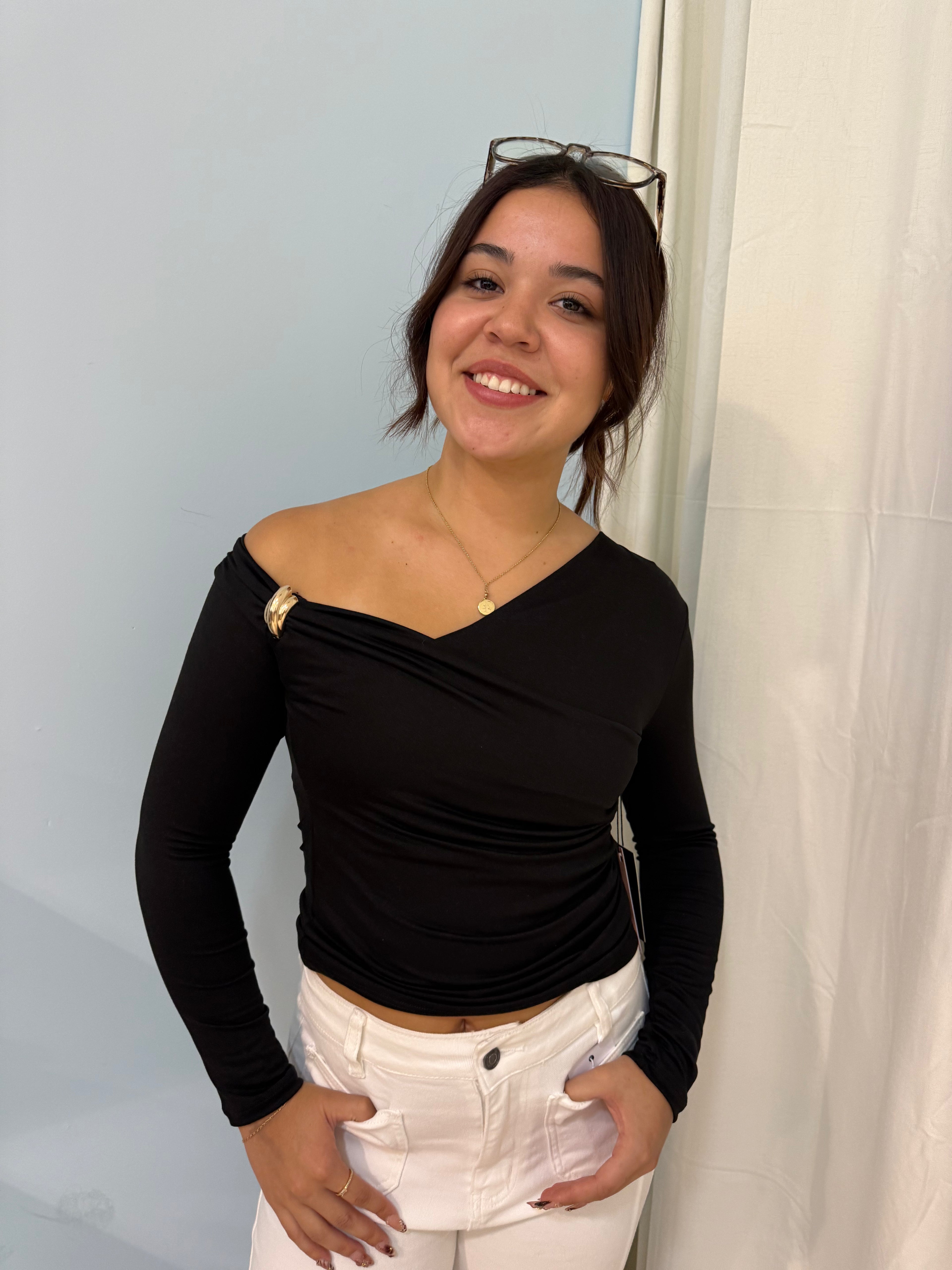 long sleeve with gold detail