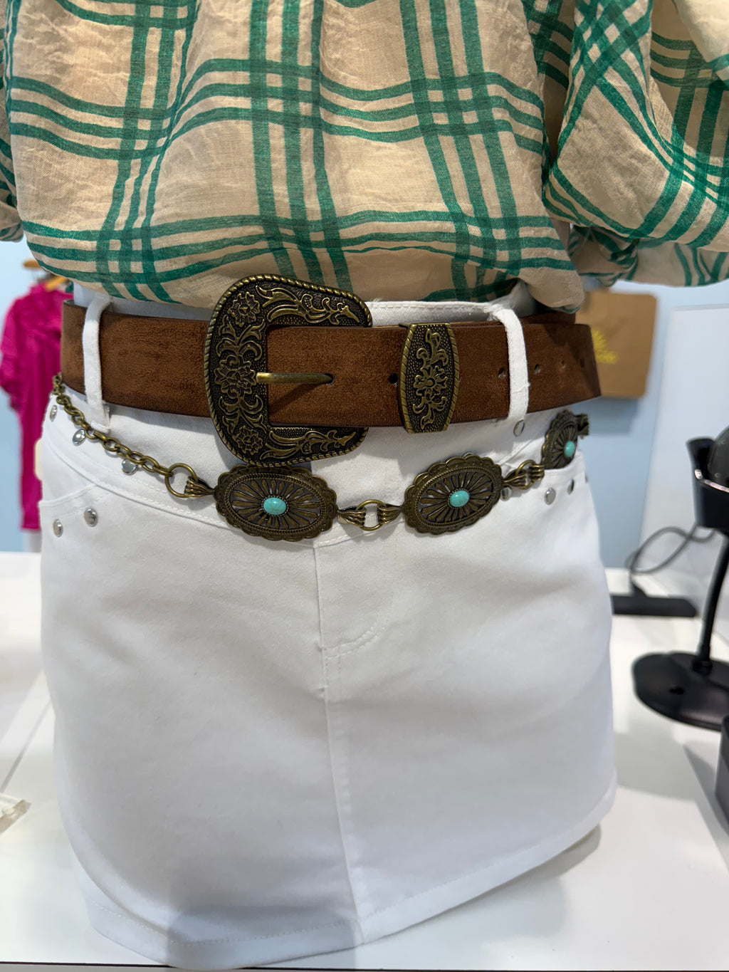 western suede belt