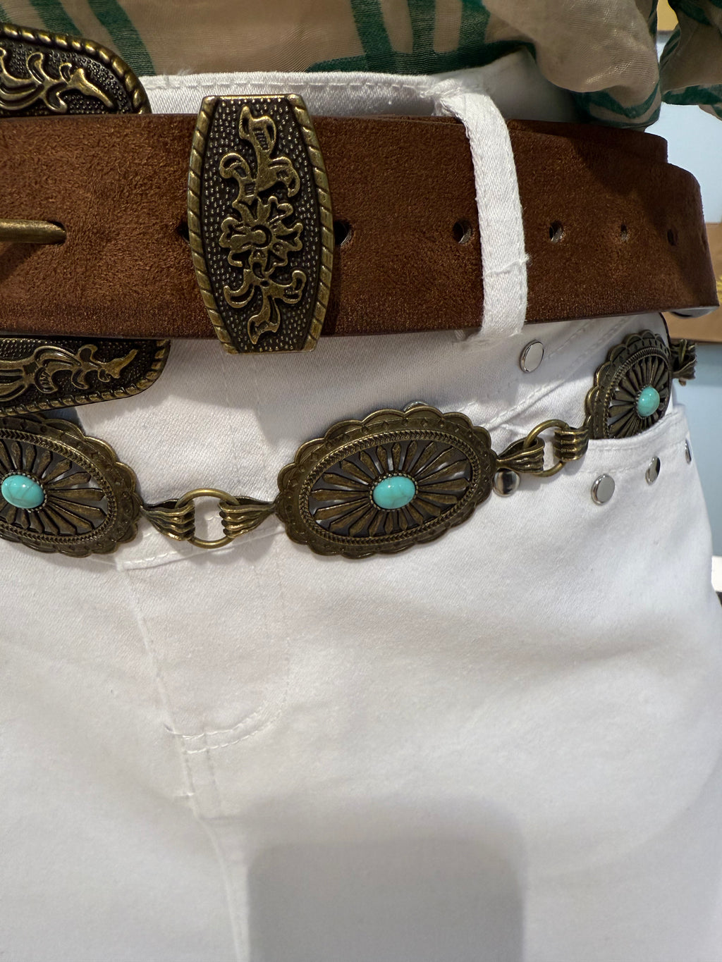 western suede belt