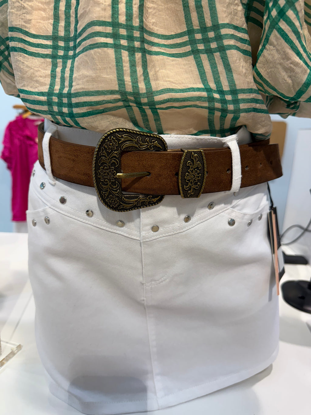 western suede belt