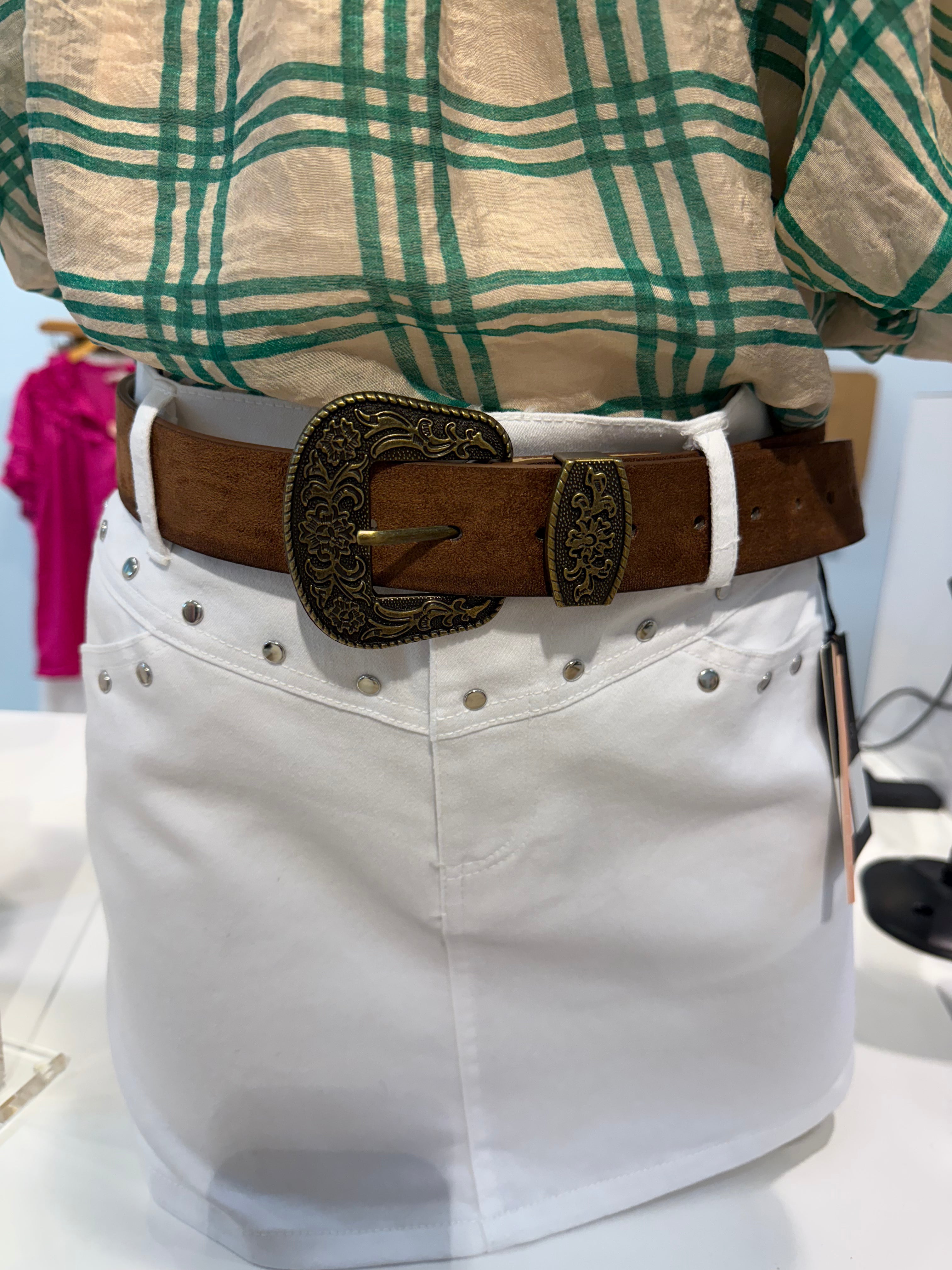 western suede belt