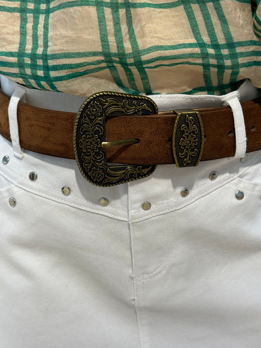 western suede belt